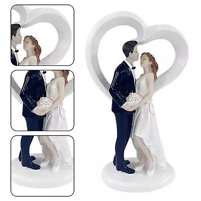 Romantic Cake Topper Wedding Bride And Groom Figurines Cake Resin Decoration • $10.79