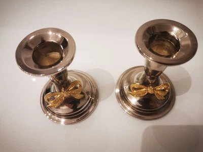 £6.06 • Buy 2 Candle Stands Silver By SWAROVSKI Vintage