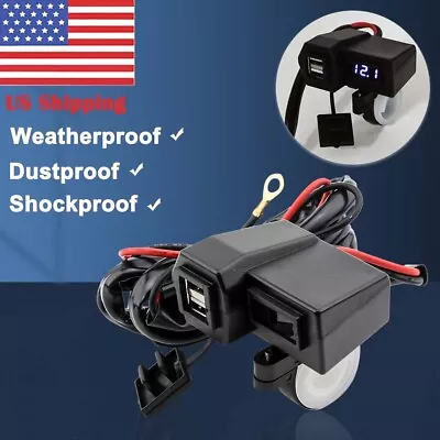 $19.50 • Buy Waterproof USB Charger Voltmeter For Yamaha V-Star XVS 650 950 1100 1300 Classic