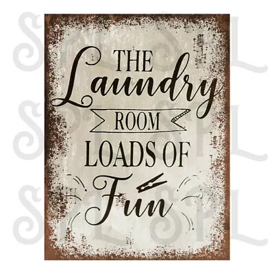 £2.99 • Buy Laundry Room Retro Replica Vintage Style Metal Tin Sign/plaque HOME Decor