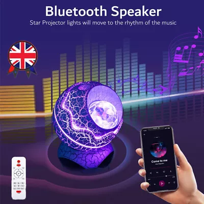 £21.99 • Buy LED Galaxy Projector Lamp Starry Sky Night Light Ocean Star Music Speaker Eggs