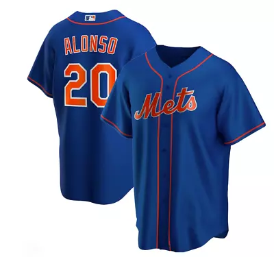 Pete Alonso New York Mets Player Royal Blue Printed Baseball Jersey • $34