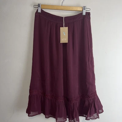 £4.50 • Buy Vanessa Bruno Athe Skirt Size 34 UK 6 Burgundy Red Bordeaux
