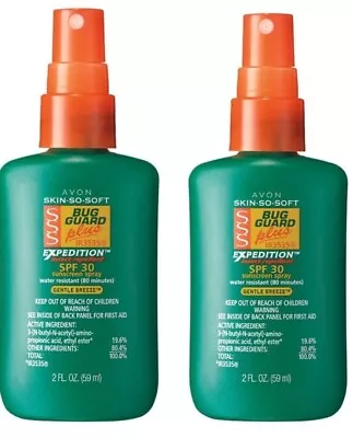 Bug Guard Plus IR3535 Expedition SPF 30 Travel Size- 2 Oz Each -  Avon 2 Pack • $26.99