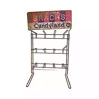 Vintage Brach's Candyland 10c Metal Store Display Rack & Advertising Sign Rusty • $150