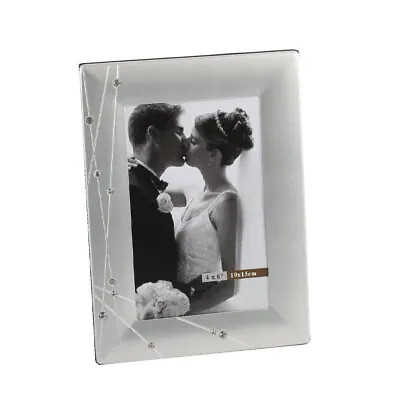 £11.99 • Buy Photo Frame With Hearts & Crystal And Crystal & Lines Design 4 X6  Wedding Frame