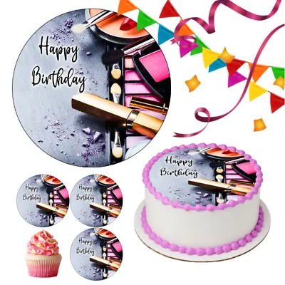 Make Up Lipstick Cake Topper Party Decoration Edible Birthday Gift Celebration • £5.49