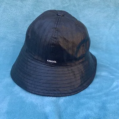 Kangol Faux Leather Rain Brim Casual | Large | Black Plaid NEW!! • $39.95