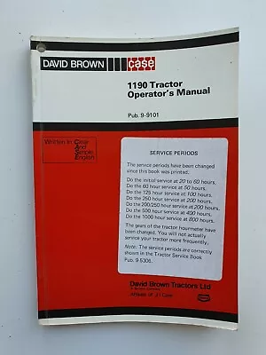 £35 • Buy Case David Brown 1190 Tractor Operators Manual 