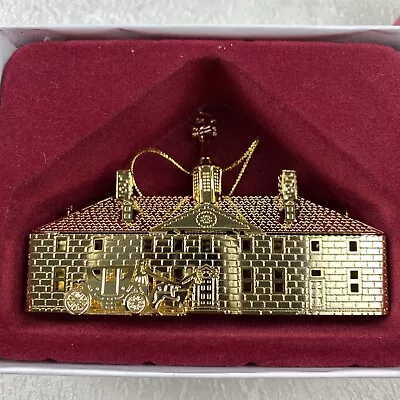 Mount Vernon 3D George Washington Mansion 24K Gold Finish Ornament 1998 • $22.97