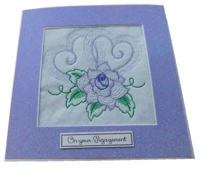 Complete Handmade Machine Embroidered Engagement Card • £4