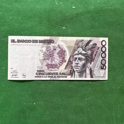 1990 Mexico 50000 Pesos Bank Note Cuauhtemoc AU • $24.99