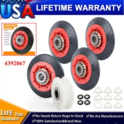Dryer Repair Belt Kit W/ 4 Rollers Pulley For Kenmore Whirlpool Maytag 4392067 • $21.99