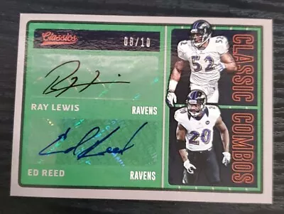 2017 Classics Dual Auto Classic Combos Ray Lewis Ed Reed /10 • $315