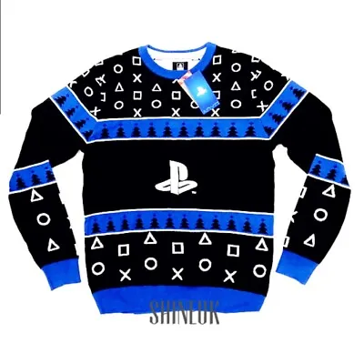 $34.46 • Buy PlayStation Gaming Men's Christmas Thin Knitted Novelty Jumper Festive Primark 