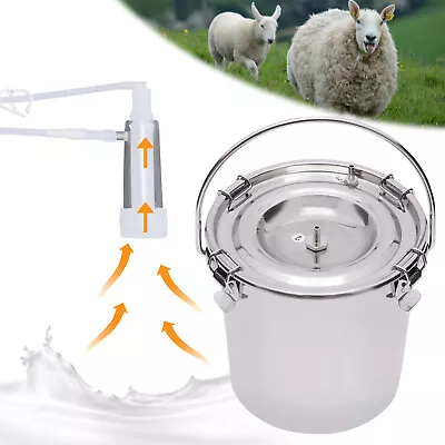 5L Dual Head Sheep Goat Cow Milking Machine Vacuum Impulse 304 Steel Pump Milker • $105