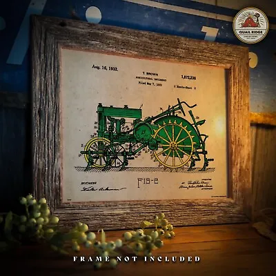 John Deere Tractor Patent Poster Art Print Vintage Farm Toys Wall Decor Freitag • $17.10