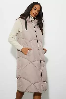 DOROTHY PERKINS Maxi Hooded Padded Gilet • £26