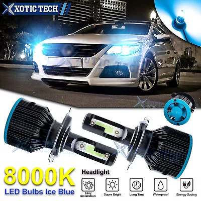 2Pcs High Power 8000K Blue 15W H4 9003 LED Bulb Low Beam Headlight Replacement • $12.29