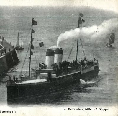 Vintage Postcard Dieppe Steamer Tamise Maritime Nautical Memorabilia #64 • £5.98