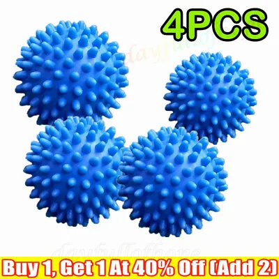 4x REUSABLE TUMBLE ECO DRYER CLOTHES SOFTENER WASHING MACHINE BALLS PLASTIC UK♡ • £5.69