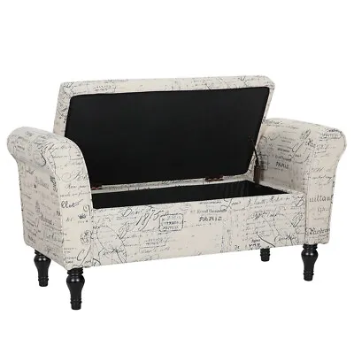 £99.95 • Buy Fabric Upholstered Bench Bed End Window Seat Ottoman Storage Stool Bedroom