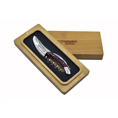 Laguiole En Aubrac Sommelier Corkscrew With Samba Wood With Red Veins Handle • £170.98