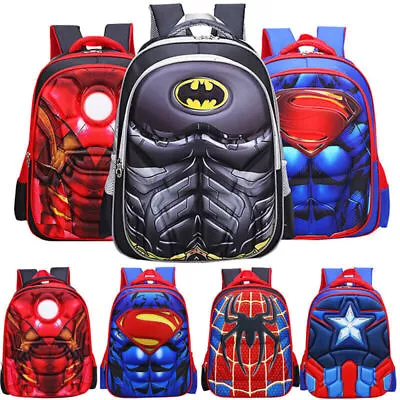 Backpack Superhero Kid Boy Schoolbag Marvel DC Super Hero Rucksack Junior Child- • £20.29