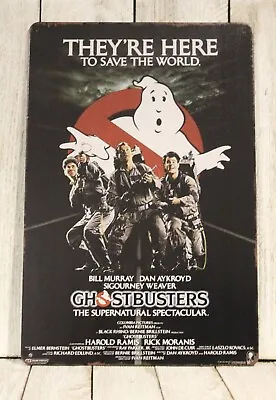 Ghostbusters Movie Poster Tin Metal Sign Vintage Style Film Theater Room • $10.97