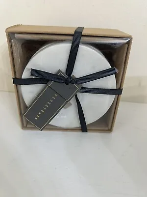 Pottery Barn Alphabet Marble And Wood Coaster Set Of 4 Monogram Initial L • $27.99