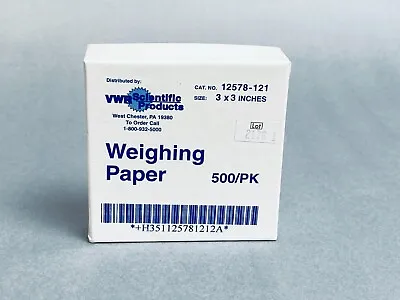 VWR Weighing Paper 3 X 3 In. 4 Boxes - 2000 Sheets • $104