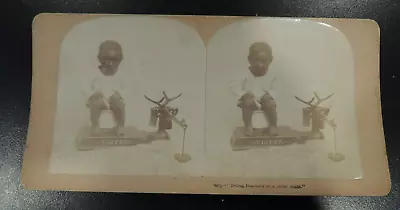 Antique VICTOR Scale Advertising Stereoscope Picture Photograph Vintage Photo • $9.97