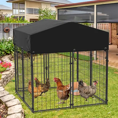 Large Walk-in Pet Chicken Run Coop Cage Rabbit Hutch Ferret House With Cover • $389.99