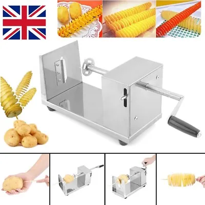 Spiral Potato Slicer Chipper Potatoes Chips Cutter Machine Tornado Kitchen Tool • £14.99