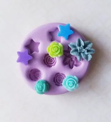 Mini Flowers An Mold Food Safa  Mold  Resin Mini Rose Cupcake Topper Star • $7.02