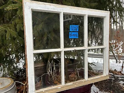 1 -30 X 25 Vintage Window Sash Old 6 Pane Frame 1938  Arts & Craft • $89.99