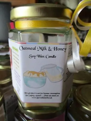 Oatmeal Milk & Honey Scented Soy Wax Candle 300g • £4.48