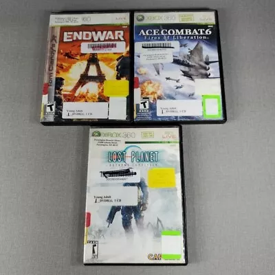 XBox 360 Lot 3 Games ~ Ace Combat 6 ~ Lost Planet ~ Endwar Ex-Library  • $8.20