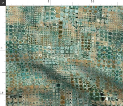 $13 • Buy Blue Circles Modern Geometric Abstract Computer Spoonflower Fabric By The Yard