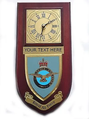 RAF Royal Air Force Personalised Wall Clock Plaque UK Made For MOD • £36.99