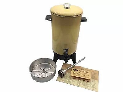 Vtg MIRRO MATIC Electric Percolator Coffee Pot Maker 22 Cup Harvest Gold Retro • $27.99