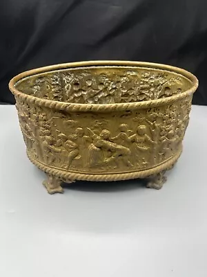 Vintage Brass Planter Pot Decorative Garden Flower Tub Window Box Circa 1970s • $49.26