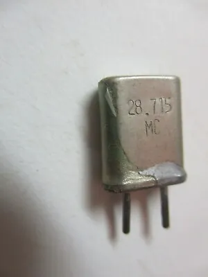 ISI R-9 Radio Crystal 28.715 MHz Leads: 1mm Diameter X 6mm Long X 5mm Spaced Vtg • $14.90