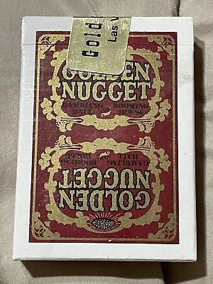 SEALED Vintage Golden Nugget Casino Playing Cards Deck.  Red And Gold. Rare. • $1200