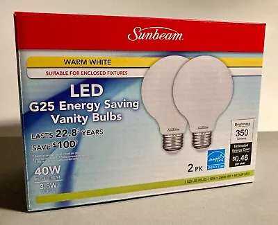 Sunbeam LED 40 Watt Energy Saving Vanity Bulbs - 2 Pack! - Free Shipping! • $14.50