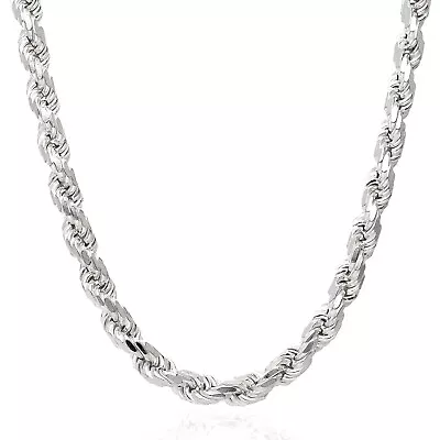 Solid 925 Sterling Silver 1.5mm-8mm Italian Rope Chain Necklace 16 -30  • $47.13