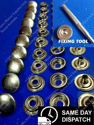 316 Stainless Steel Snap Fastener Press Stud Marine Canopy TOOL INCLUDED 10 Sets • $25.42