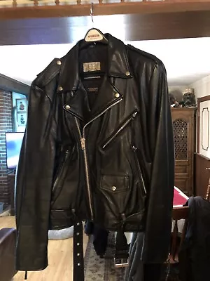 Leather Biker Jacket Mens Medium • $300