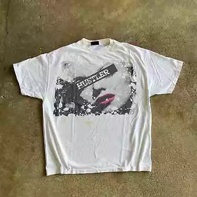 Vintage Hustler Marilyn Monroe White Graphic Tee Baggy T-Shirt Hip Hop Lips  • $19.99