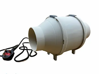 Hydroponic Carbon Filter Inline Extractor Fan Grow Room Tent Ventilation 4-10'' • £34.90